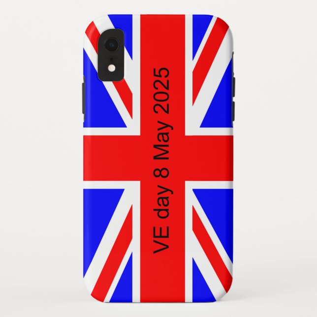 Coques Case-Mate iPhone Drapeau du Royaume-Uni VE jour 2025 (Dos)