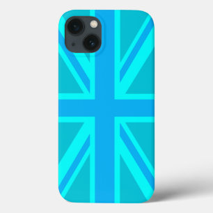 iPhone 13 Case Drapeau d'Union Jack les Anglais de turquoise