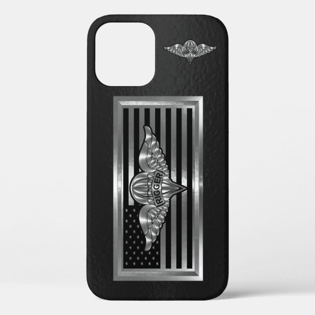 Coques Case-Mate iPhone Drapeau en acier personnalisé de monteur de parach (Verso)