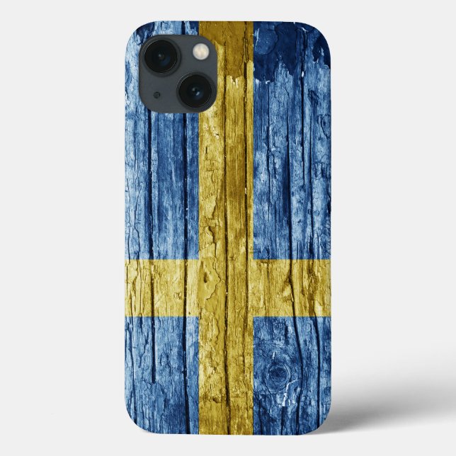 Coques Case-Mate iPhone Drapeau en bois de Suède (Verso)