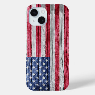 Coque Case-Mate iPhone Drapeau en bois des États-Unis