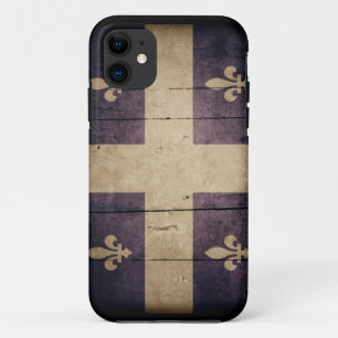 Coque iPhone 11 Drapeau en bois rocailleux du Québec