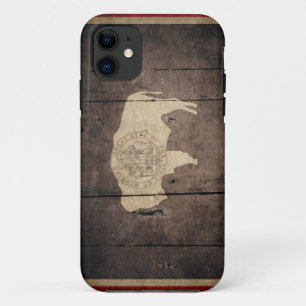 Coques Pour iPhone Drapeau en bois rocailleux du Wyoming