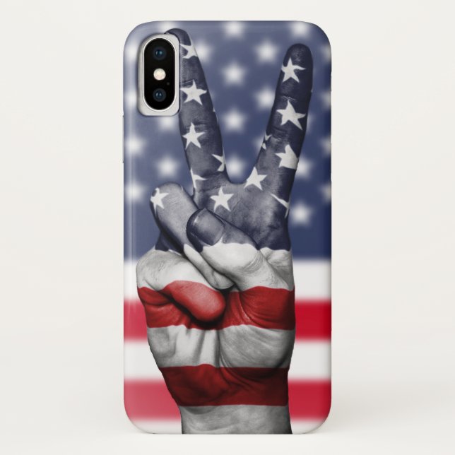 Coques Case-Mate iPhone Drapeau Et Doigts Américains Modernes (Dos)