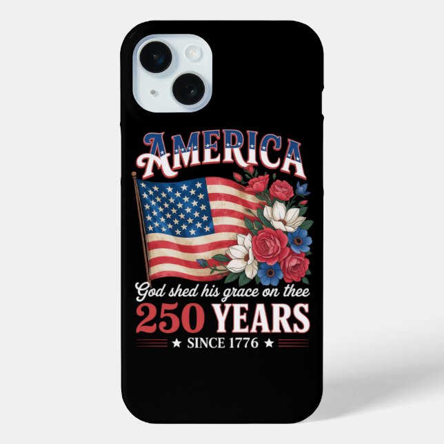 Coques Case-Mate iPhone Drapeau Floral America 250 Ans (Verso)