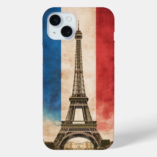 Coques Case-Mate iPhone Drapeau français et la Tour Eiffel (Verso)