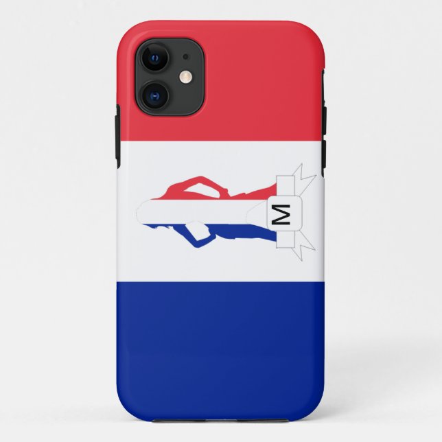 Coques Case-Mate iPhone Drapeau français et monogramme fille (Dos)