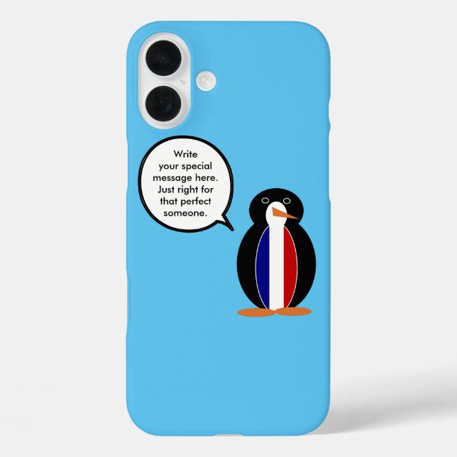 Coques Case-Mate iPhone Drapeau français parlant Mme Penguin (Verso)