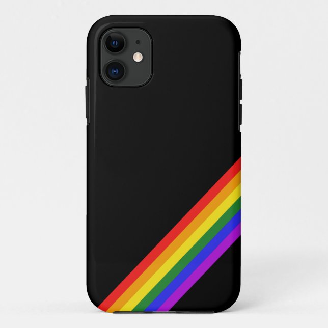 Coques Case-Mate iPhone Drapeau Gay pride subtil LGBT Arc-en-ciel Diagonal (Dos)
