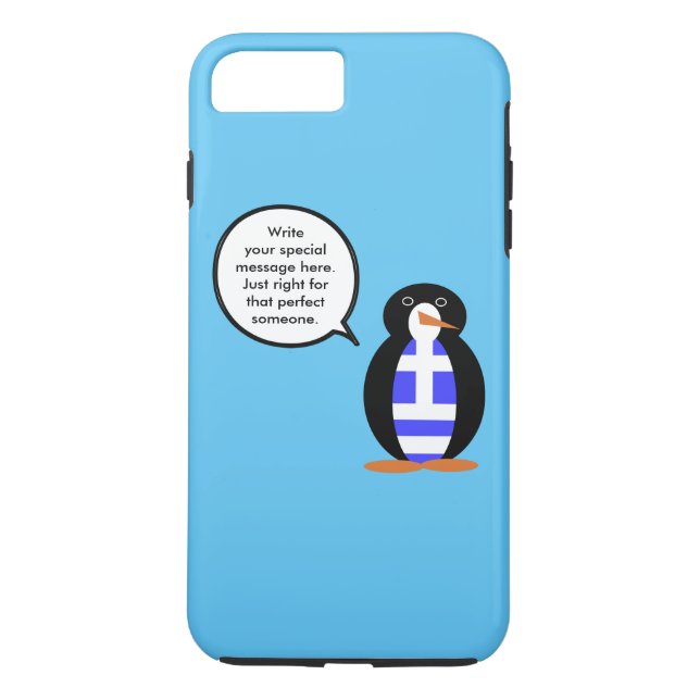 Coques Case-Mate iPhone Drapeau grec pingouin parlant personnalisé (Dos)
