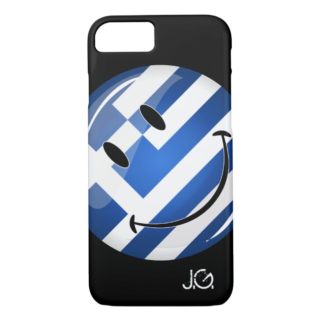 Coques Case-Mate iPhone Drapeau grec souriant (Dos)