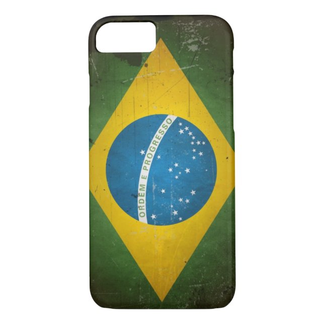 Coques Case-Mate iPhone Drapeau Grunge Brazil (Dos)