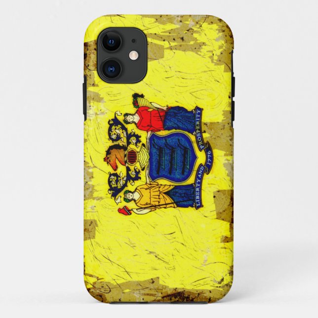 Coques Case-Mate iPhone Drapeau grunge de New Jersey de style (Dos)
