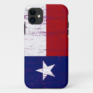 Coque iPhone 11 Drapeau grunge du Texas de style