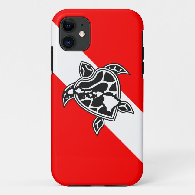 Coques Case-Mate iPhone Drapeau Hawaii Turtle Dive (Dos)