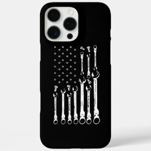 Coque iPhone 16 Pro Max Drapeau mécanique Drapeau patriotique américain Mé