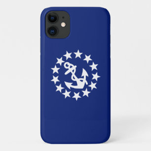 Coques Pour iPhone Drapeau nautique américain Ancre sur bleu