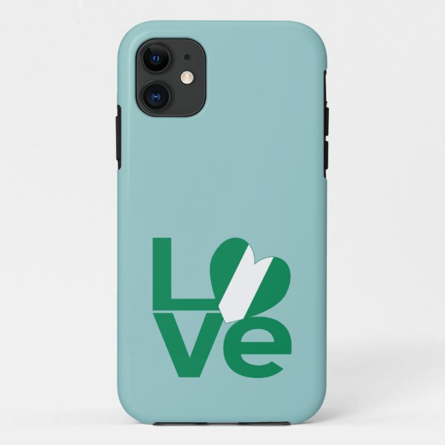 Coques Case-Mate iPhone Drapeau nigérian coeur LOVE vert  (Dos)