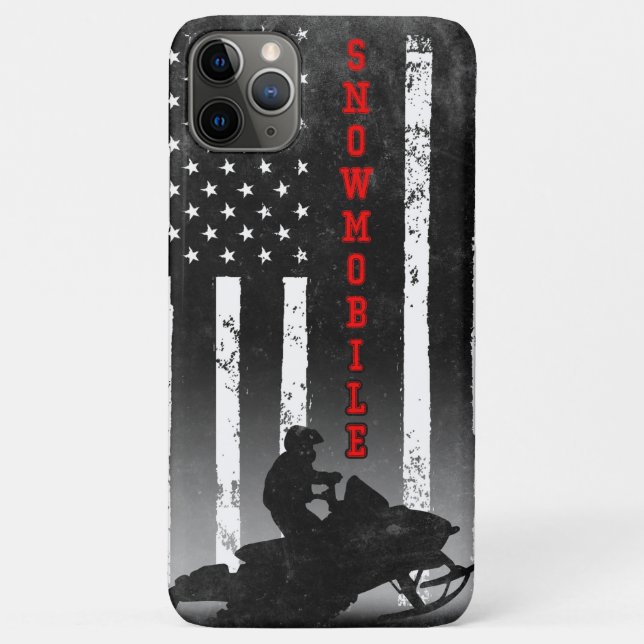 COQUES Case-Mate iPhone DRAPEAU NOIR AMÉRICAIN SNOWMOBILE  (Dos)