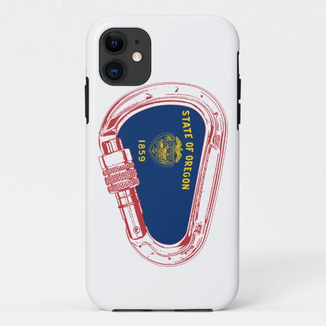 Coques Case-Mate iPhone Drapeau Oregon Escalade carabiner (Dos)