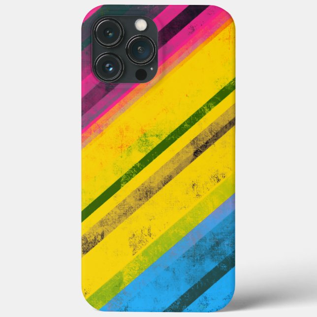 Coques Case-Mate iPhone Drapeau Pan Fierté Égalité Grunge Bandes LGBTQIA (Verso)