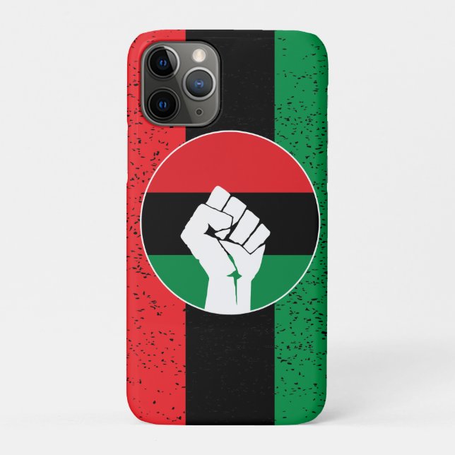 Coques Case-Mate iPhone Drapeau panafricain Poing, histoire noire afro-amé (Dos)