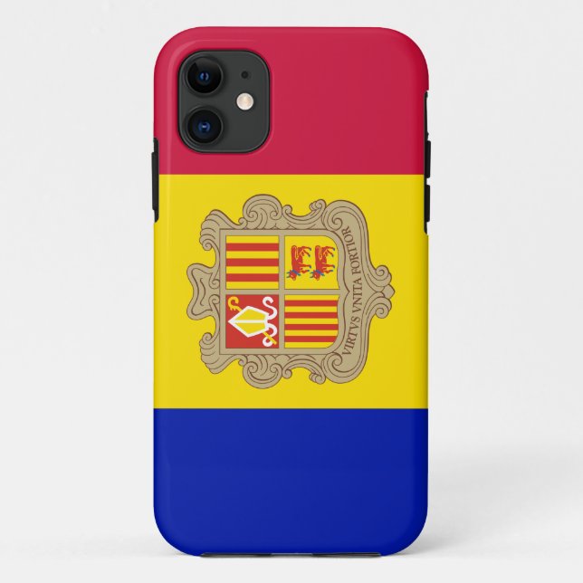 Coques Case-Mate iPhone Drapeau patriotique d'Andorre (Dos)