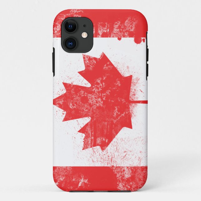 Coques Case-Mate iPhone Drapeau peint au Canada (Dos)