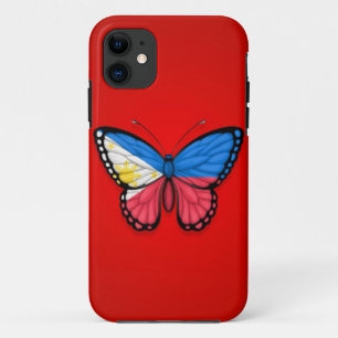 Etui iPhone Case-Mate Drapeau philippin de papillon sur le rouge