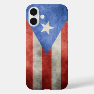 Coques iPhone 16 Plus Drapeau Porto Rico Grunge