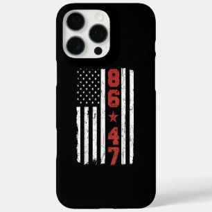 Coque iPhone 16 Pro Max Drapeau rétro Vintage USA 86 47 Anti Trump