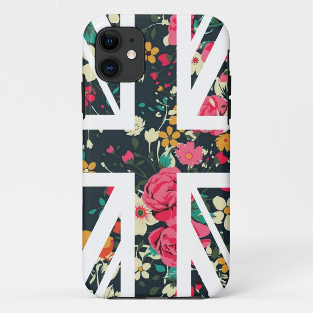 Coques Case-Mate iPhone Drapeau rose d'Union Jack les Anglais (R-U) de cru (Dos)