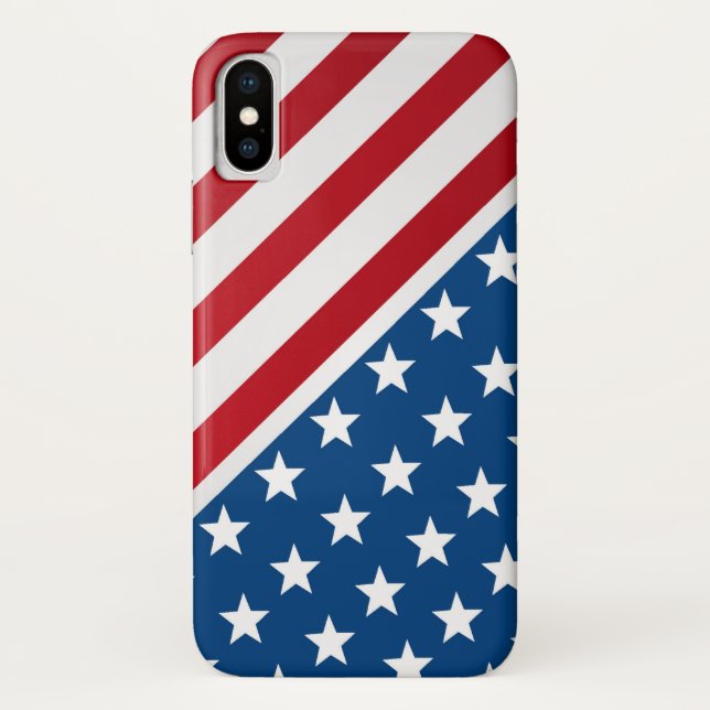 Coques Case-Mate iPhone Drapeau rouge et bleu américain Motif (Dos)