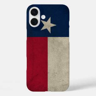 Coques iPhone 16 Plus Drapeau solitaire d'étoile de Grunge du Texas