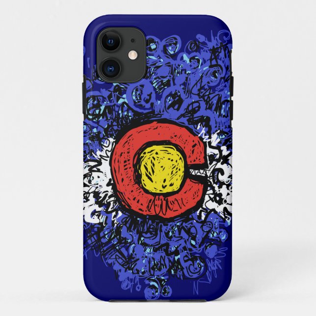 Coques Case-Mate iPhone Drapeau Tourbillonnant Abstrait du Colorado (Dos)