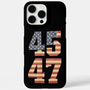 Coque iPhone 16 Pro Max Drapeau Trump 45 47 Vintage Amérique USA