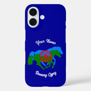 Coque Pour iPhone 16 Drapeau tzigane Romany et Cheval