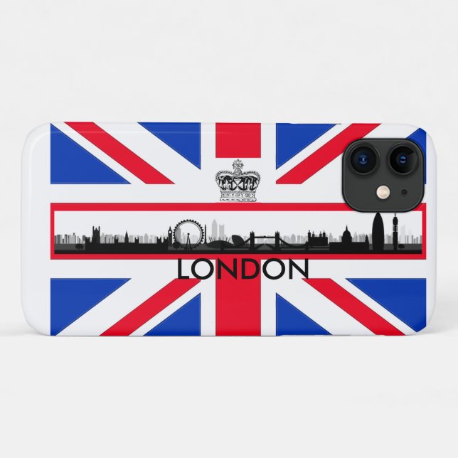 Coques Case-Mate iPhone Drapeau Union Jack Skyline de Londres (Dos (Horizontal))