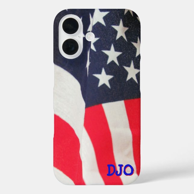 Coques Case-Mate iPhone Drapeau USA et vos initiales (Verso)