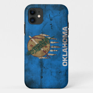 Coque iPhone 11 Drapeau usé de l'Oklahoma ;