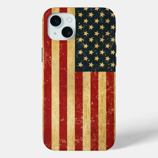 Coques Case-Mate iPhone Drapeau Vintage américain Grunge (Verso)