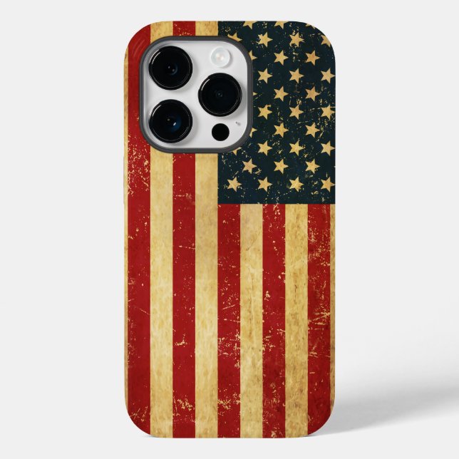 Coques Case-Mate iPhone Drapeau Vintage américain Grunge (Verso)