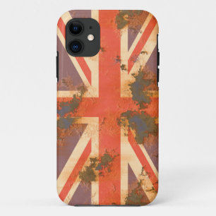 Coque iPhone 11 Drapeau vintage rouillé Royaume-Uni