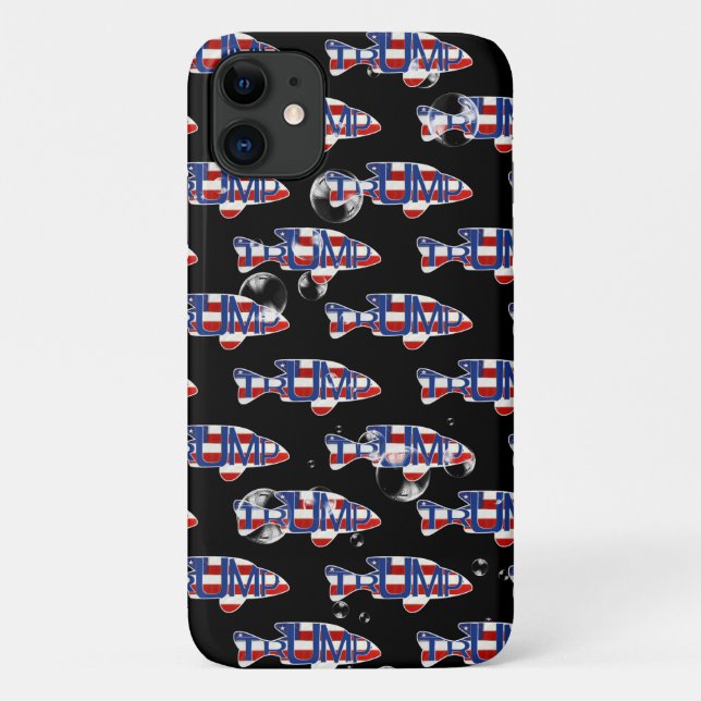 Coques Case-Mate iPhone Drapeaux de poisson TRUMP avec bulles (Dos)
