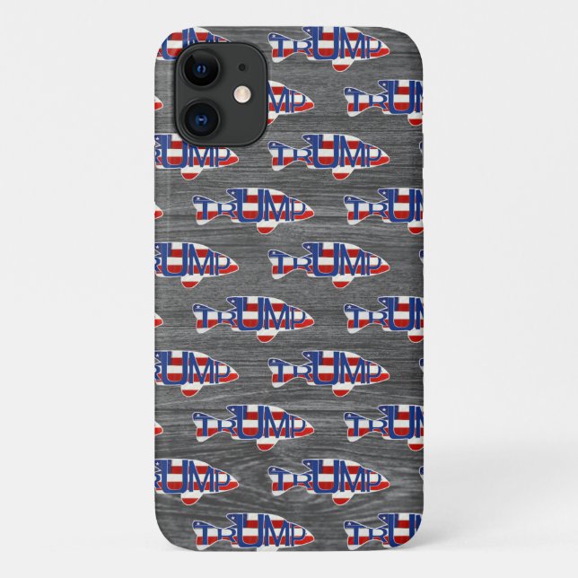 Coques Case-Mate iPhone Drapeaux de poisson TRUMP sur bois (Dos)