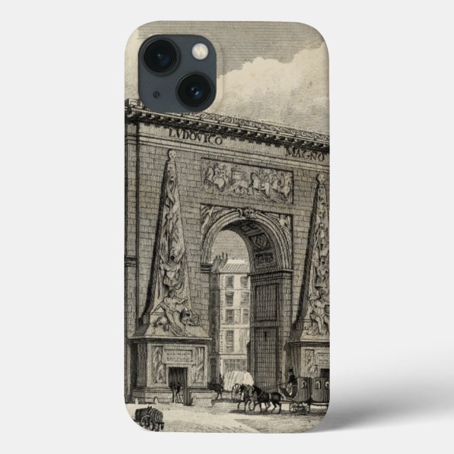 Coques Case-Mate iPhone Drawing of Porte Saint-Denis Monument (Verso)