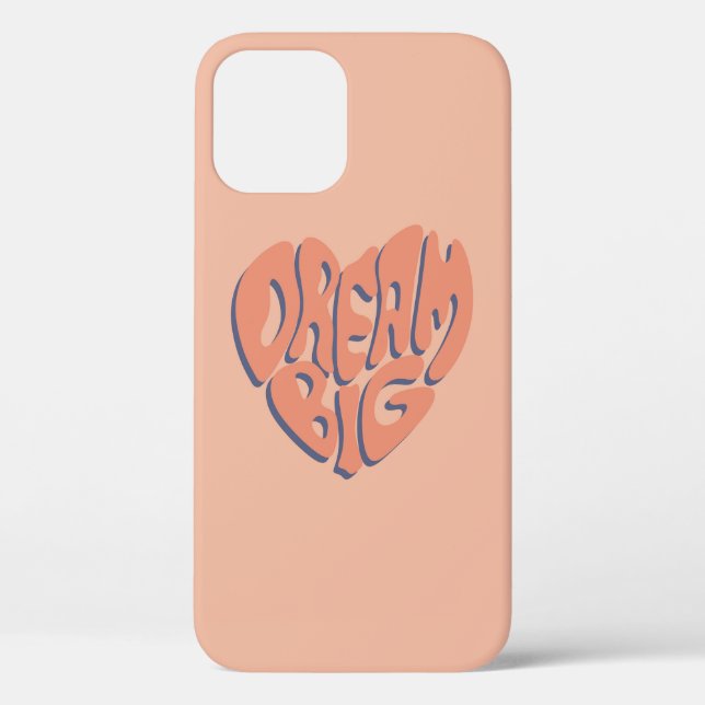 Coques Case-Mate iPhone Dream Big : Coral et Apricot Motivational Advice (Verso)
