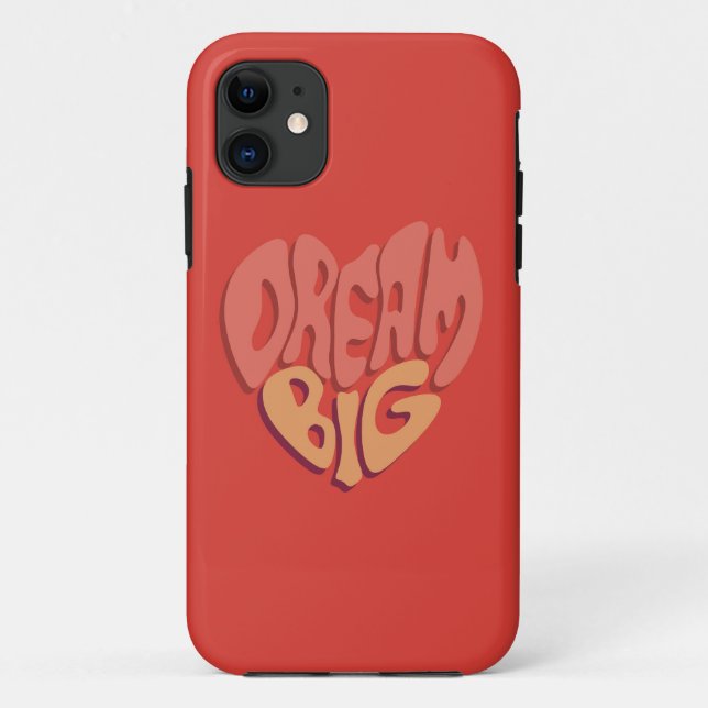 Coques Case-Mate iPhone Dream Big : Slogan puissant au coeur rouge (Dos)