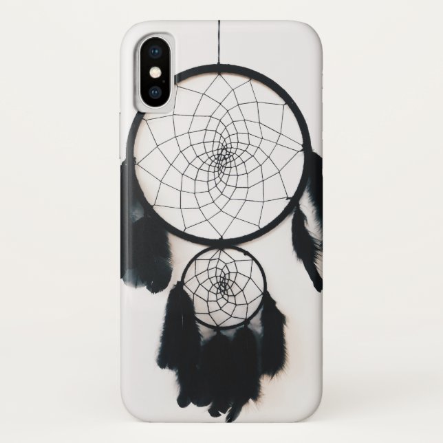 Coques Case-Mate iPhone Dreamcatcher noir avec plumes (Dos)