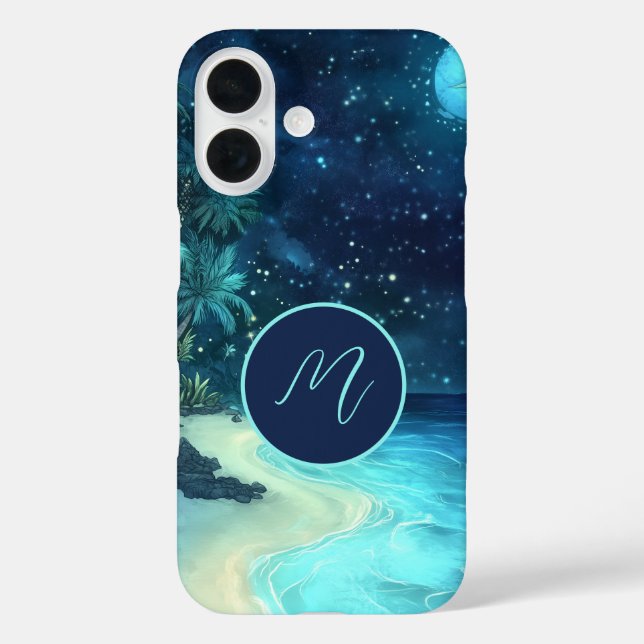 Coques Case-Mate iPhone Dreamy Beach Starry Night Sky Monogramme (Verso)